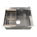 Кухонная мойка AZARIO NICOLE (500*500*220) нержавеющая сталь серебро соты (сифон, диспенсер,коландер) (AZS5050H)