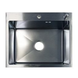 Кухонная мойка AZARIO NICOLE (500*500*220) нержавеющая сталь серебро соты (сифон, диспенсер,коландер) (AZS5050H)