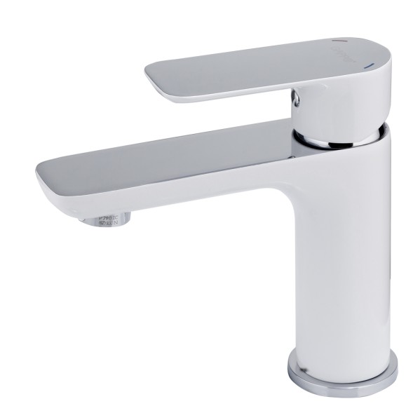 Смеситель для раковины  25к G1048-1 GAPPO с гигиенической лейкой, литой, БЕЛЫЙ-ХРОМ - G1048-1 