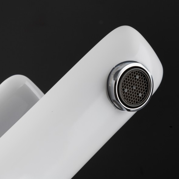 Смеситель для раковины  25к G1048-1 GAPPO с гигиенической лейкой, литой, БЕЛЫЙ-ХРОМ - G1048-1 