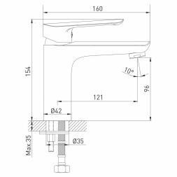 Смеситель для раковины 35k MIXLINE ML29-04 "Comfort" - ML29-04