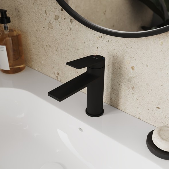 Смеситель для раковины 35к Milardo 	AZUBL00M01 &amp;quot;Azure&amp;quot; литой, п/шпильку, ЧЕРНЫЙ матовый - AZUBL00M01 