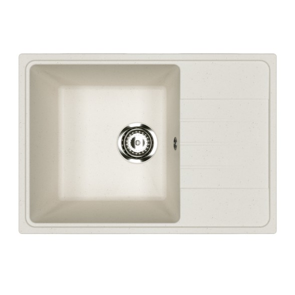 Мойкa ML-GMU06 УЛЬТРА с крылом, белый камень, 600*420 мм (глуб. чаши 170) - 00-001418 