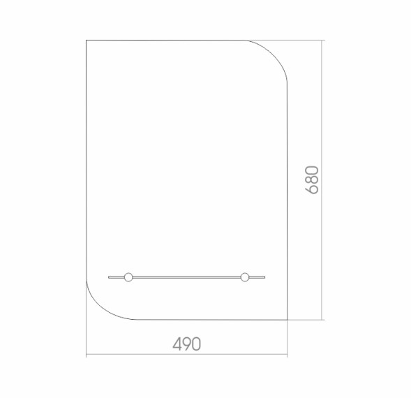 Зеркало MIXLINE &amp;quot;Каприз-Люкс&amp;quot; 495*685 (ШВ) с полкой  с фацетом - 00000037 