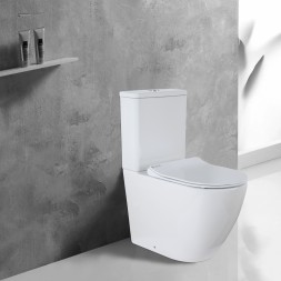 Унитаз-компакт Azario Grado 665х380х845 напольный, безободковый с бачком и сидением микролифт (AZ-2141)