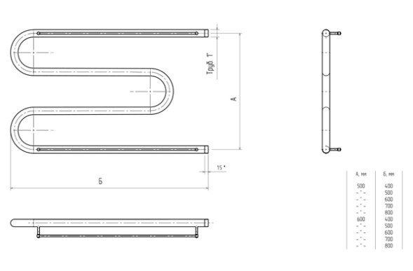 Полотенцесушитель ТРУГОР М 50х60 1&amp;quot; ПОЛКА - 00-00047971 