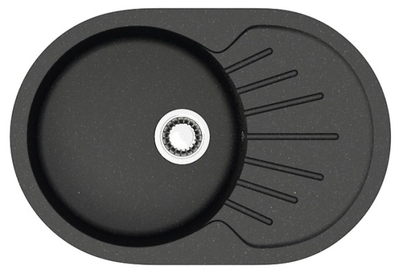 Кухонная мойка AZARIO Flora 730x450x215 искусственный мрамор, цвет черный (CS00079913)