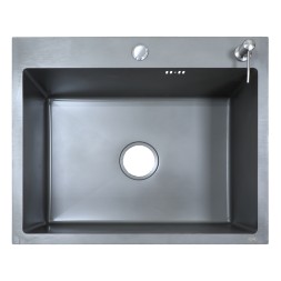 Кухонная мойка AZARIO NICOLE (600*500*220) нержавеющая сталь серая (сифон, диспенсер,коландер) (AZG6050N)