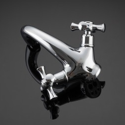 Смеситель для раковины 1/2 кер G1042 GAPPO литой, креп. 2 шпильки, ХРОМ - G1042 