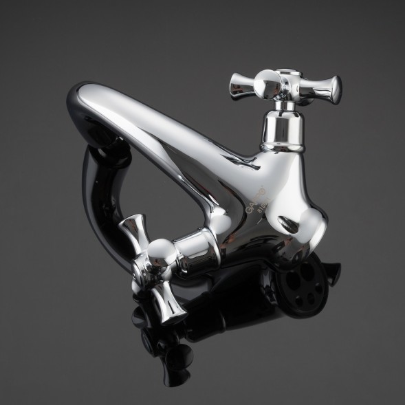 Смеситель для раковины 1/2 кер G1042 GAPPO литой, креп. 2 шпильки, ХРОМ - G1042 