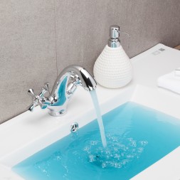 Смеситель для раковины 1/2 кер G1042 GAPPO литой, креп. 2 шпильки, ХРОМ - G1042 