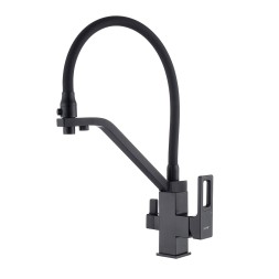 Смеситель для кухни 35k G4317-6 GAPPO с вых. для питьевого фильтра, гибкий излив ЧЕРНЫЙ - G4317-6 