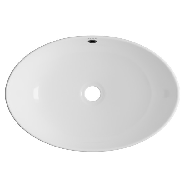 Раковина накладная на столешницу WAVE Star 590*390*195 ш*г*в с переливом,белый,овал - 552547 
