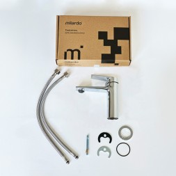 Смеситель для раковины 35к Milardo AZUSB00M01 "Azure" литой, п/шпильку, ХРОМ - AZUSB00M01