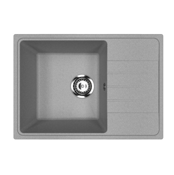 Мойкa ML-GMU06 УЛЬТРА с крылом, серый камень, 600*420 мм (глуб. чаши 170) - 00-001420 