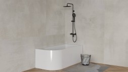 Ванна акриловая Azario Sheer A 1500x800x600 пристенная, правосторонняя, в комплекте с сифоном и металлической рамой (AZ-1859-B-1.5)