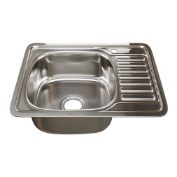 Мойка врез 58х48 (0,8) лев вып 3 1/2 MIXLINE 18см с сифоном - 535617 