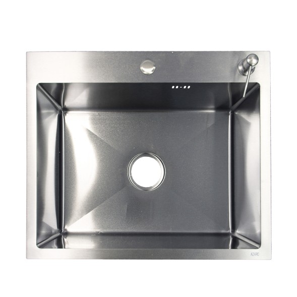 Кухонная мойка AZARIO NICOLE (600*500*220) нержавеющая сталь серебро (сифон, диспенсер,коландер) (AZS6050N)