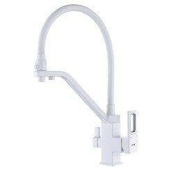 Смеситель для кухни 35k G4317-8 GAPPO с вых. для питьевого фильтра, гибкий излив Белый-хром - G4317-8 