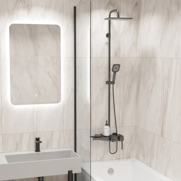 Душевая система 35к MIXLINE ML2430 излив лейка 3 позиции+лейка &amp;quot;Тропический душ&amp;quot; ГРАФИТ - ML2430 