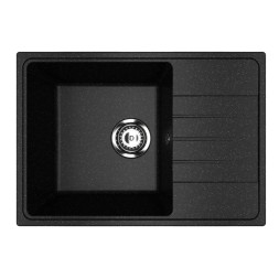 Мойкa ML-GMU06 УЛЬТРА с крылом, черный камень, 600*420 мм (глуб. чаши 170) - 00-001421