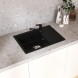Мойкa ML-GMU06 УЛЬТРА с крылом, черный камень, 600*420 мм (глуб. чаши 170) - 00-001421 