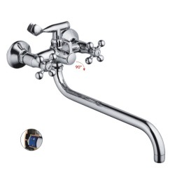 Смеситель для ванны и раковины 1/2 кер HB2619-2 HAIBA картридж перекл КРЕСТ - HB2619-2 