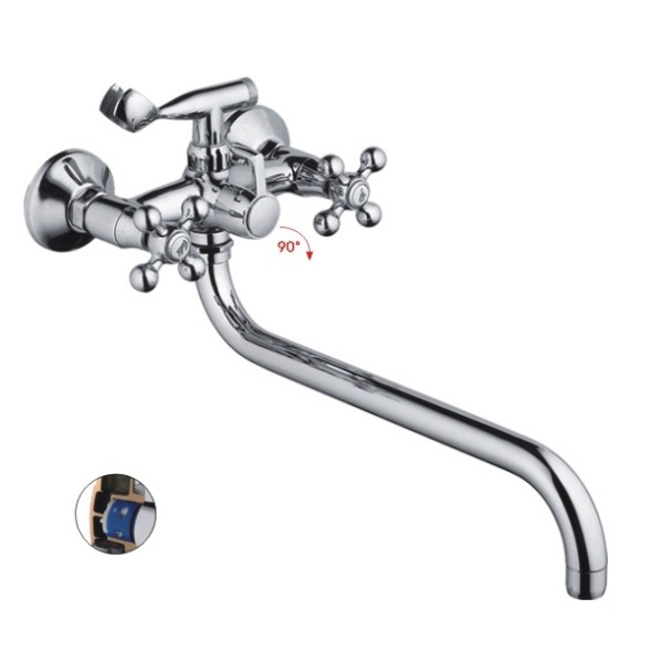 Смеситель для ванны и раковины 1/2 кер HB2619-2 HAIBA картридж перекл КРЕСТ - HB2619-2 