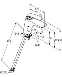 Смеситель для раковины KLUDI BALANCE  однорычажный, хром (520260575)