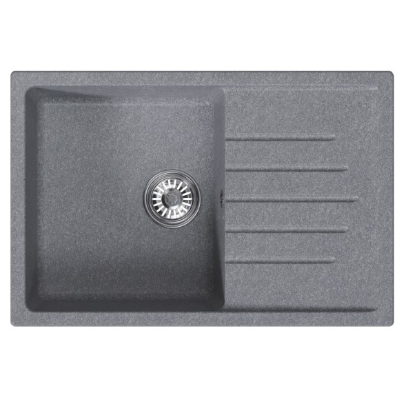 Мойка ML-GM19 КОМФОРТ с крылом, графит (342), 750*500*200мм - 00-00009404 