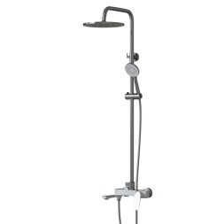 Душевая система 35к MIXLINE ML41-06"Swan White"излив лейка 3 поз.+лейка"Тропический душ"БЕЛЫЙ/ХРОМ - ML41-06