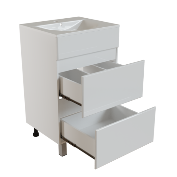 Тумба д/ванной &amp;quot;БРИКС-50&amp;quot; 2 ящика под раковину &amp;quot;Breeze 50&amp;quot; мебельный (Sanita Luxe) (ПВХ) - 555633 