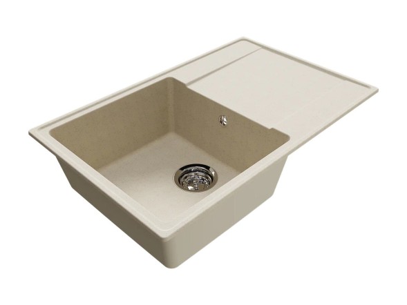 Мойкa ML-GMU07 УЛЬТРА с крылом, бежевый камень, 735*475 мм (глуб. чаши 175) - 00-001423 