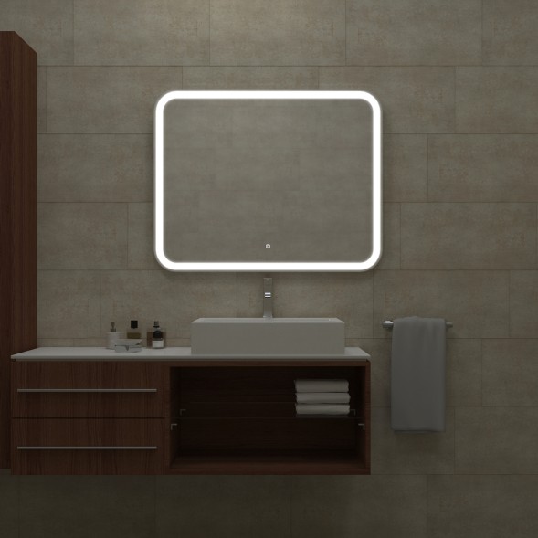 Зеркало MIXLINE &amp;quot;Стив Нео-S&amp;quot; 1000*800 (ШВ) сенсорный выкл, светодиодная бегущая подсветка - LED-00002887 