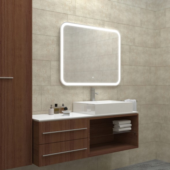 Зеркало MIXLINE &amp;quot;Стив Нео-S&amp;quot; 1000*800 (ШВ) сенсорный выкл, светодиодная бегущая подсветка - LED-00002887 