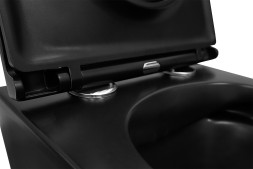 Унитаз подвесной Azario Grado 490х370х360 безободковый с сиденьем микролифт, черный матовый (AZ-0046-MB)