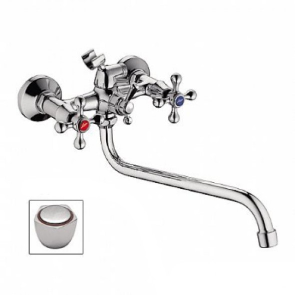 Смеситель для ванны и раковины 1/2 кер L2209 Ledeme с шар перекл, латунь - L2209 