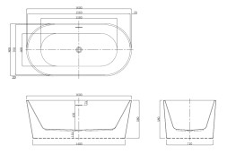 Ванна акриловая Azario Бристоль 1600х800х580, отдельностоящая, в комплекте с сифоном и металлической рамой, цвет белый (BRI16080)