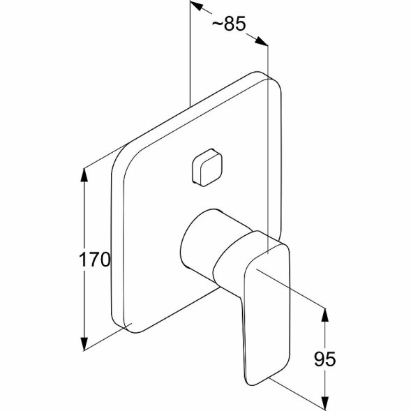 Смеситель для душа Kludi Pure Style внешняя часть, керамический картридж, черный матовый (406593975)