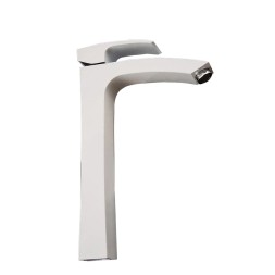 Смеситель для раковины 35к G1007-18 GAPPO высокий, литой, БЕЛЫЙ-ХРОМ - G1007-18