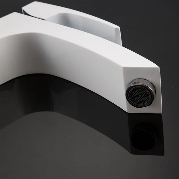 Смеситель для раковины 35к G1007-18 GAPPO высокий, литой, БЕЛЫЙ-ХРОМ - G1007-18 