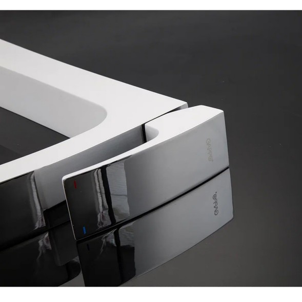 Смеситель для раковины 35к G1007-18 GAPPO высокий, литой, БЕЛЫЙ-ХРОМ - G1007-18 