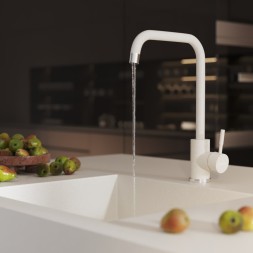 Смеситель для кухни 35к MIXLINE ML-GS12 (331) белый высок. излив - ML-GS12 (331)