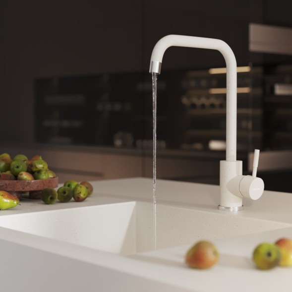 Смеситель для кухни 35к MIXLINE ML-GS12 (331) белый высок. излив - ML-GS12 (331) 