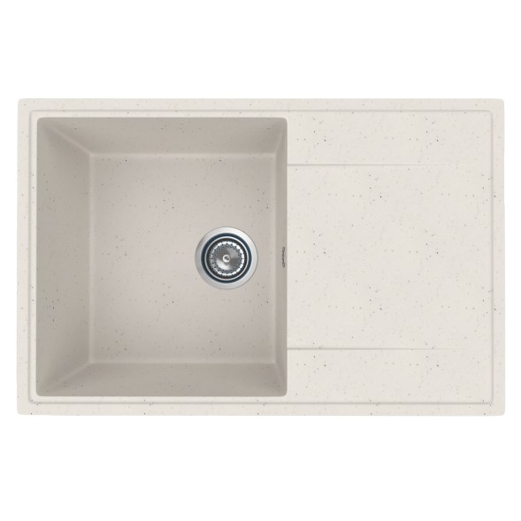 Мойкa ML-GMU07 УЛЬТРА с крылом, белый камень, 735*475 мм (глуб. чаши 175) - 00-001422 