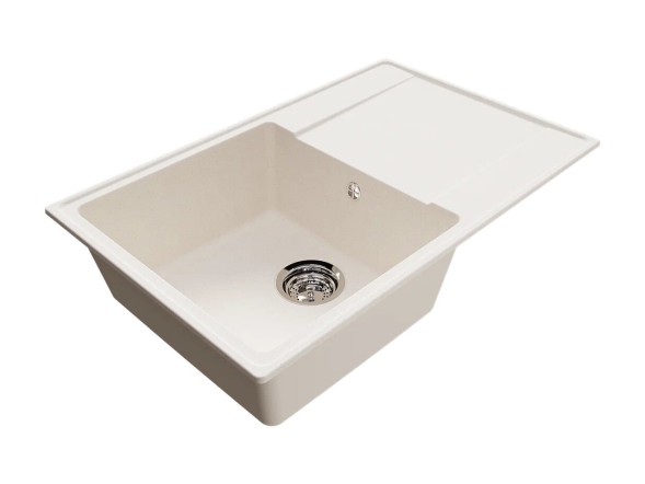 Мойкa ML-GMU07 УЛЬТРА с крылом, белый камень, 735*475 мм (глуб. чаши 175) - 00-001422 