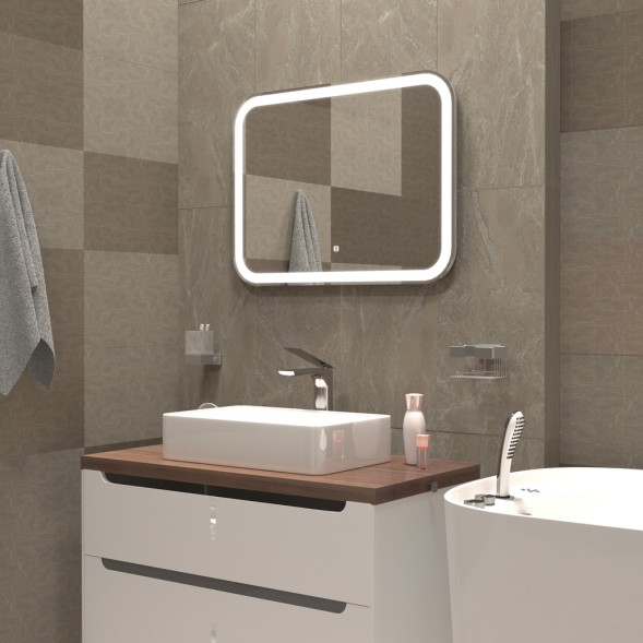 Зеркало MIXLINE &amp;quot;Стив Нео-S&amp;quot; 800*600 (ШВ) сенсорный выкл, светодиодная бегущая подсветка - LED-00003093 