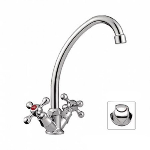 Смеситель для кухни 1/2 кер L4026 Ledeme ЭСТАЙП, силумин - L4026 