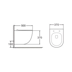 Унитаз подвесной AZARIO MORANO 370х370х500 безободковый, в комплекте с сиденьем микролифт, белый (AZ-450W)