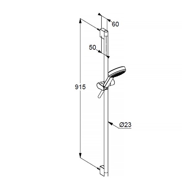Душевой набор Kludi Dive S 1S, 1 режим струи, 90 см,  хром (6891005-00)